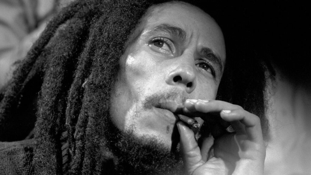 Bob Marley smoking marijuana joint