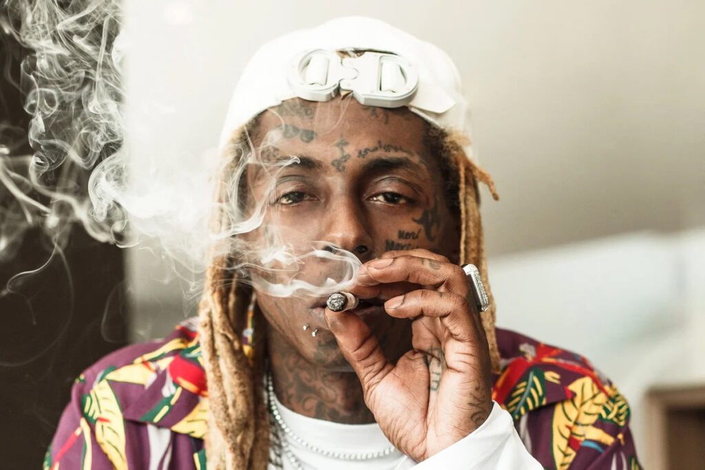 Lil Wayne smoking a blunt